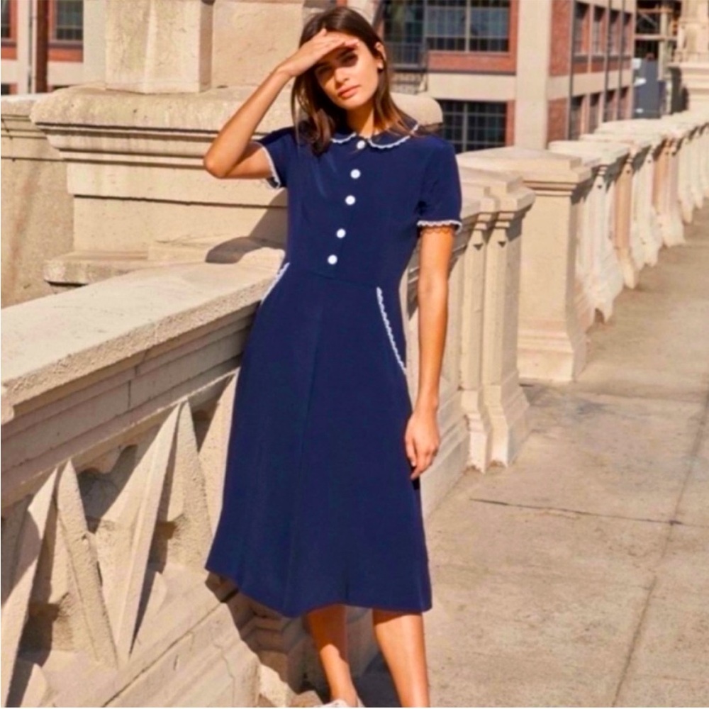 Christy Dawn Navy Blue Midi Dress